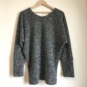 Salt and Pepper Fuzzy Nubby Knit Oversized Sweater XL